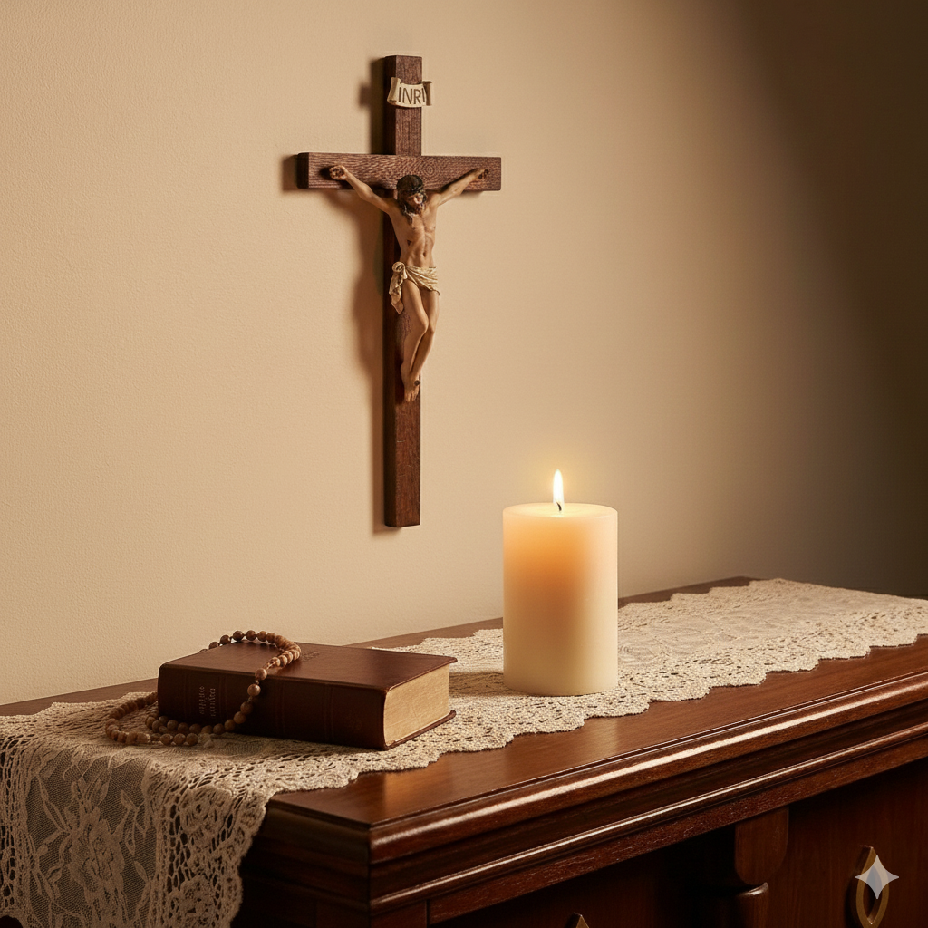 The "Gethsemane" Olive Wood Crucifix | Hand-Painted Corpus (14")