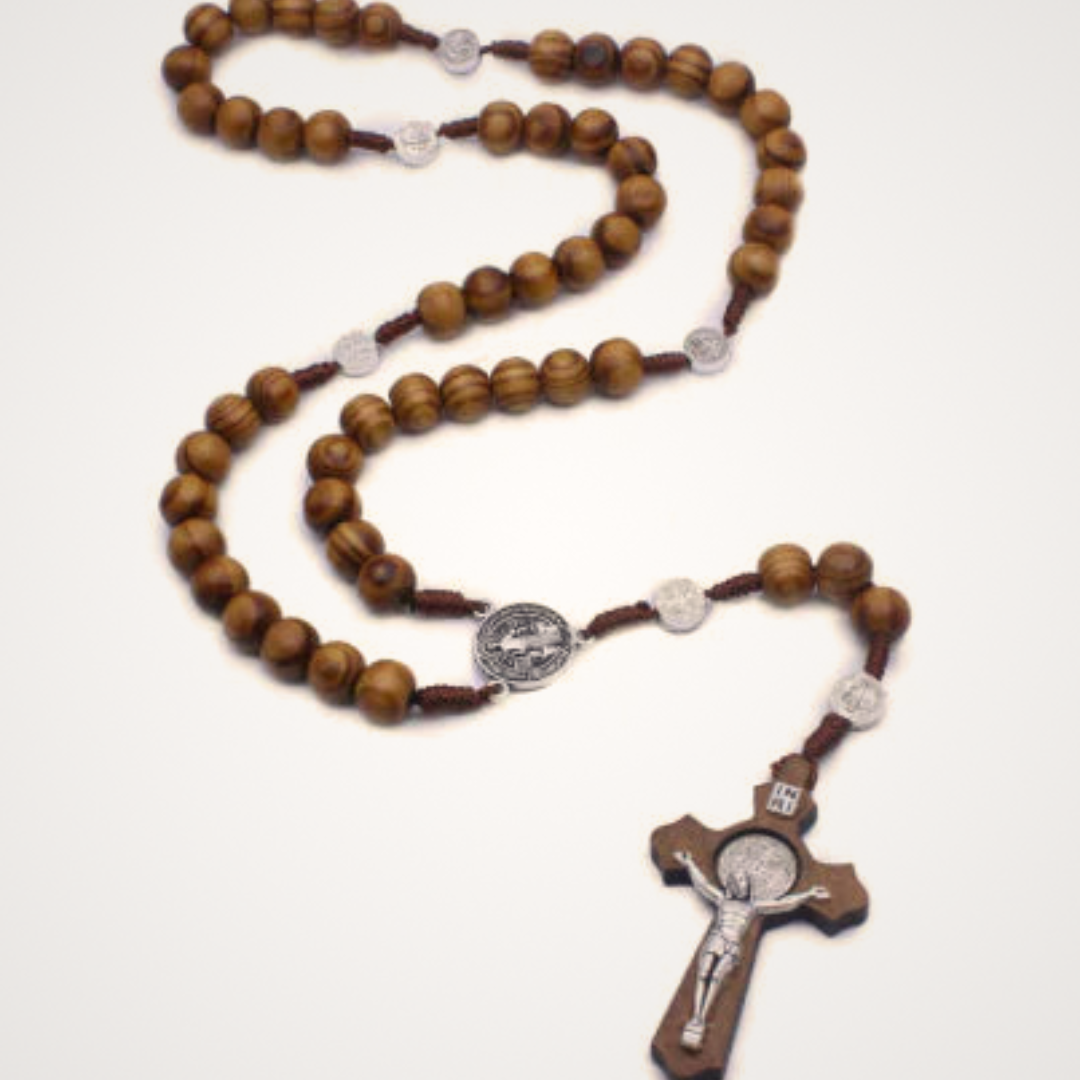 The "Tree of Life" Rosary | Handcrafted Wood & St. Benedict Beads (10mm)