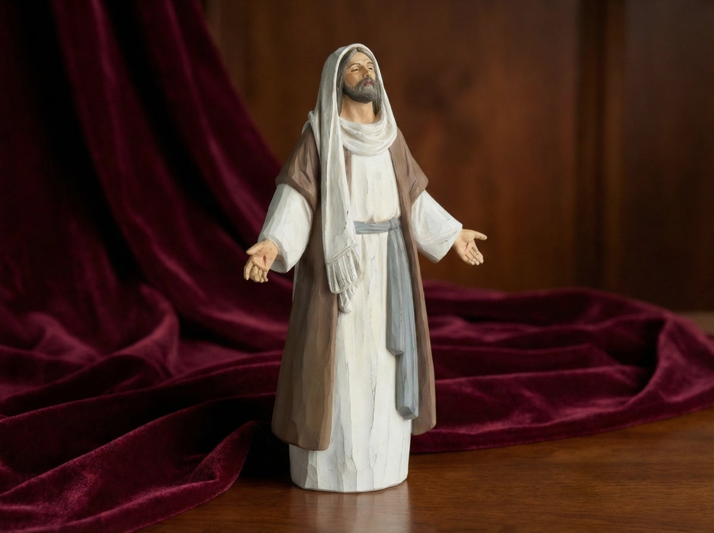 The "Eternal Embrace" Statue | Hand-Painted Devotional for the Domestic Sanctuary (9.5")