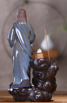 The "Prayer Rising" Porcelain Incense Burner | Hand-Glazed Jesus & Mary Figures