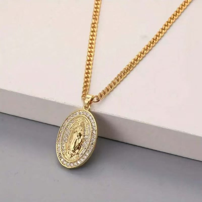 The "Vintage Marian" Zircon Pendant Necklace | Our Lady of Grace