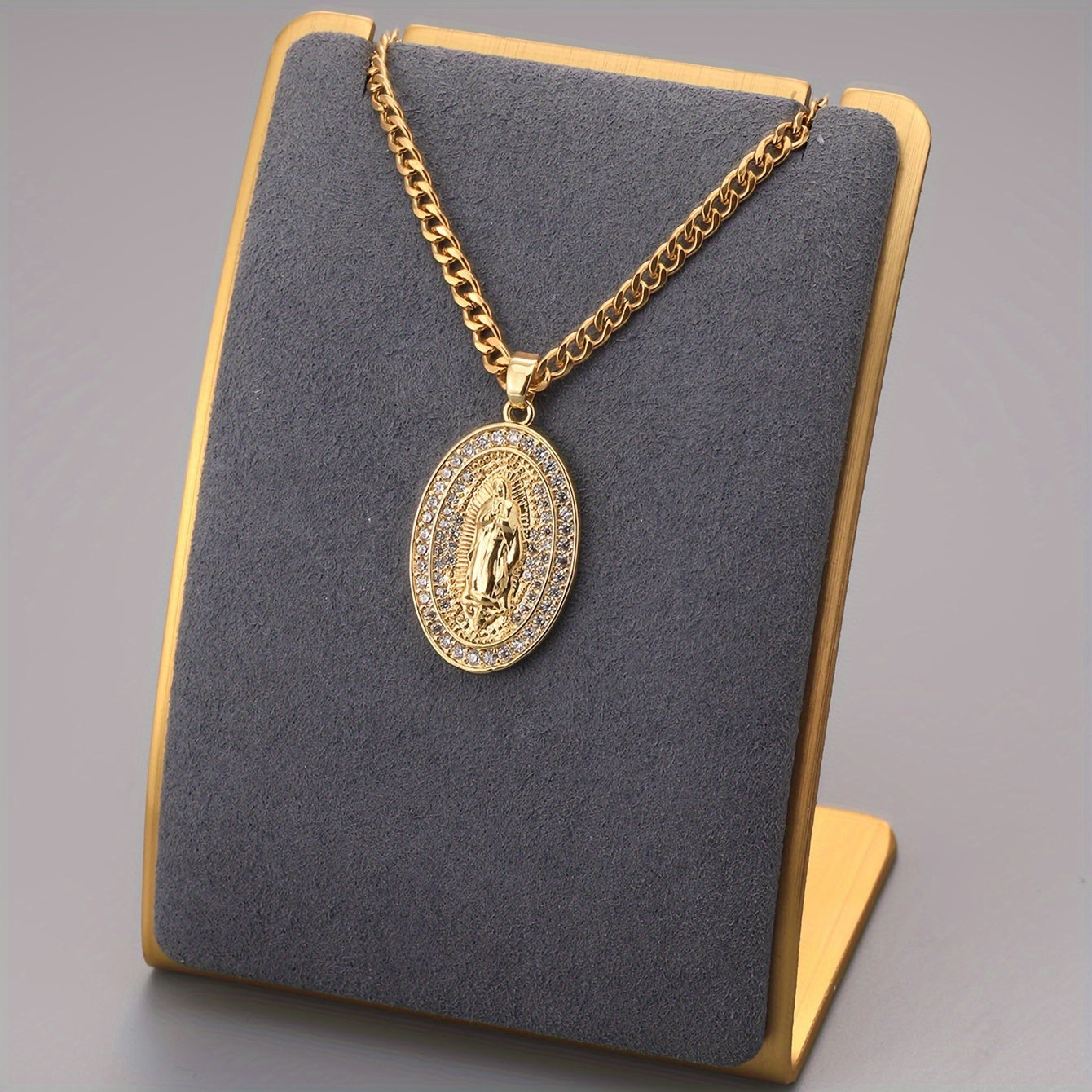The "Vintage Marian" Zircon Pendant Necklace | Our Lady of Grace