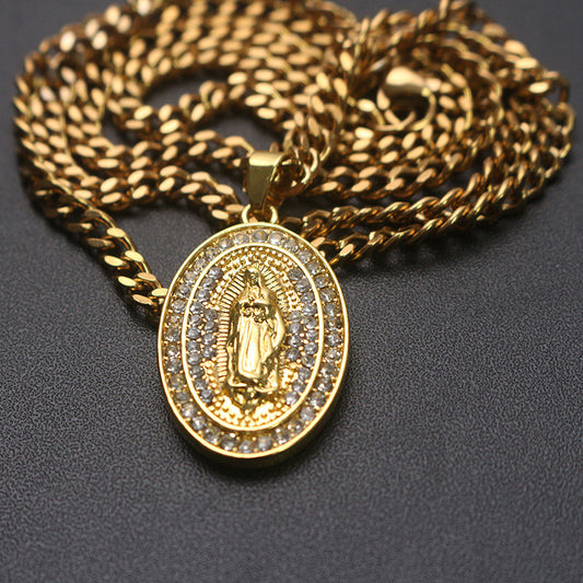 The "Vintage Marian" Zircon Pendant Necklace | Our Lady of Grace