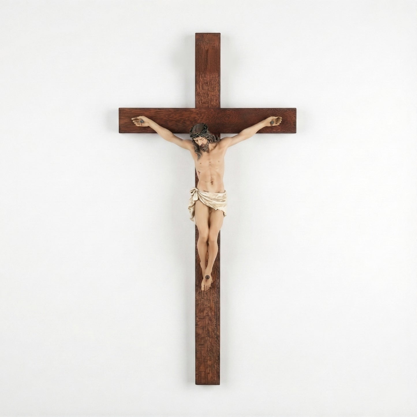 The "Gethsemane" Olive Wood Crucifix | Hand-Painted Corpus (14")
