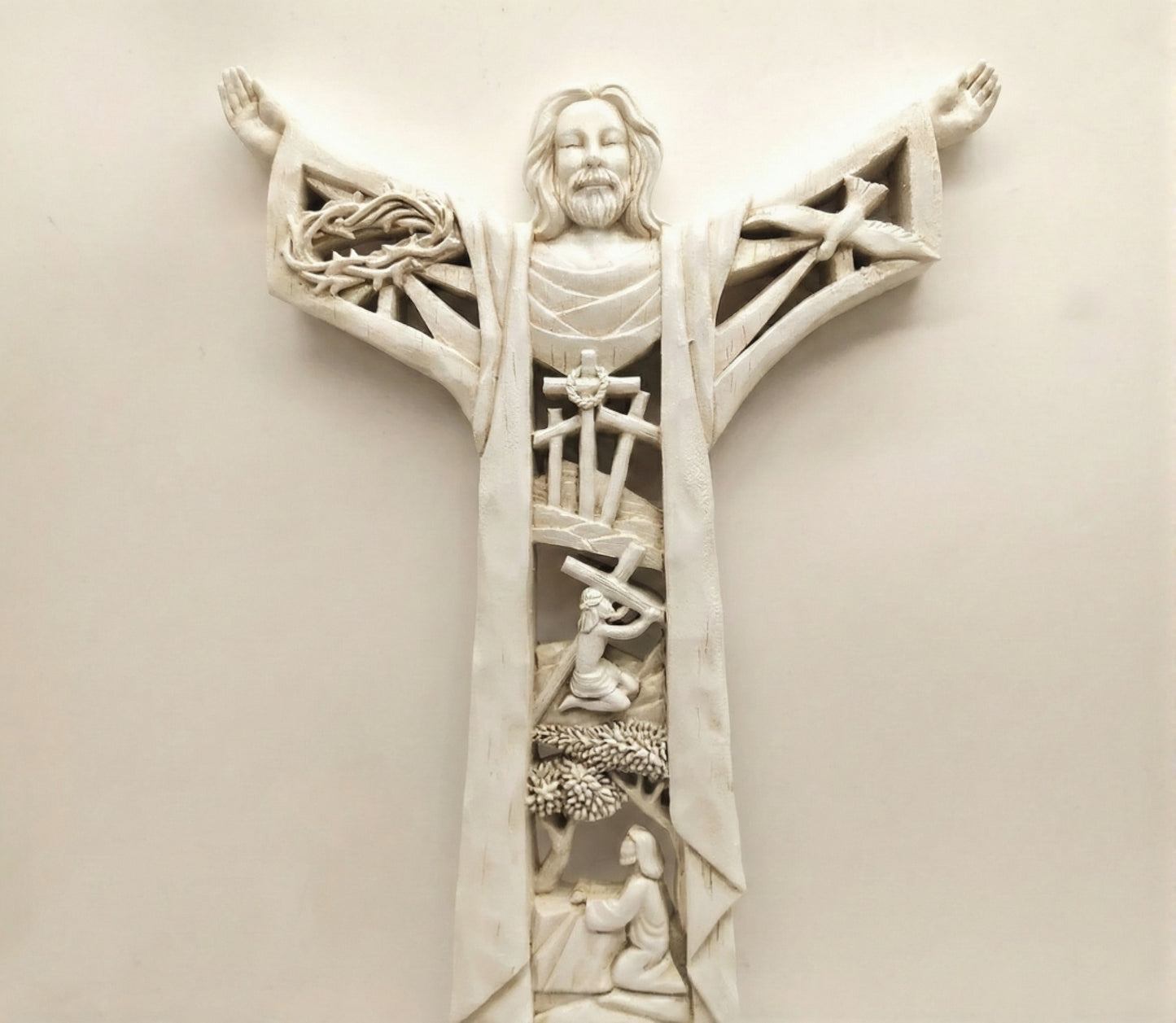 The "Cathedral" Resin Wall Cross | Vintage European Style (8.5")