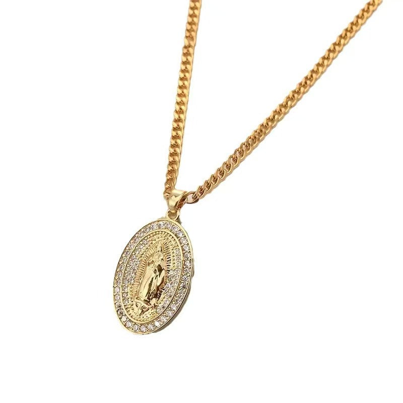 The "Vintage Marian" Zircon Pendant Necklace | Our Lady of Grace