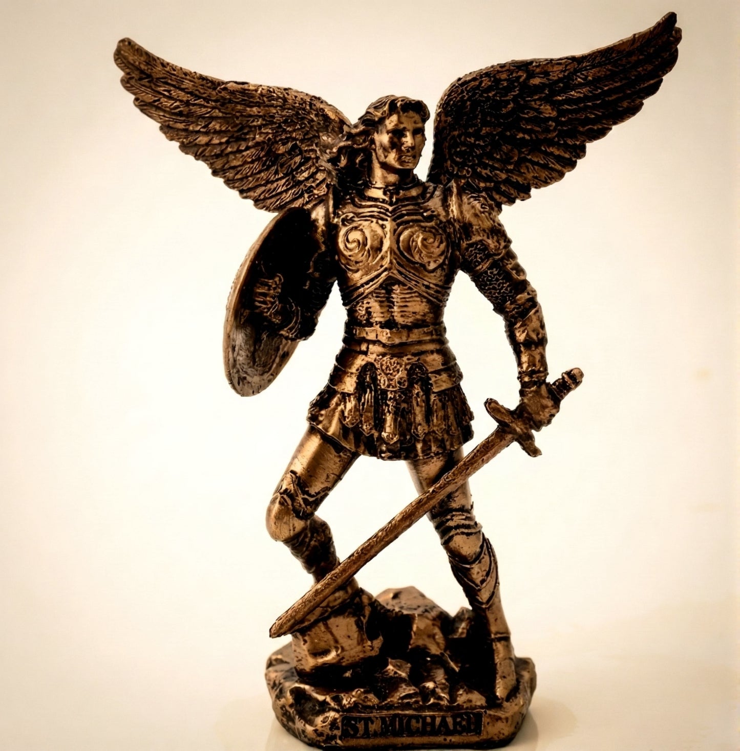 The "Bronze Sentinel" | St. Michael Archangel Figurine by Veronese Design (4.2")