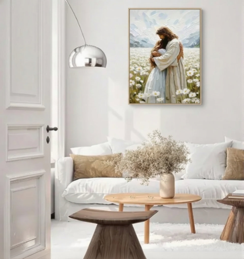 "The Divine Embrace" by Greg Olsen | A Timeless Canvas of Christ's Comfort (12x16)