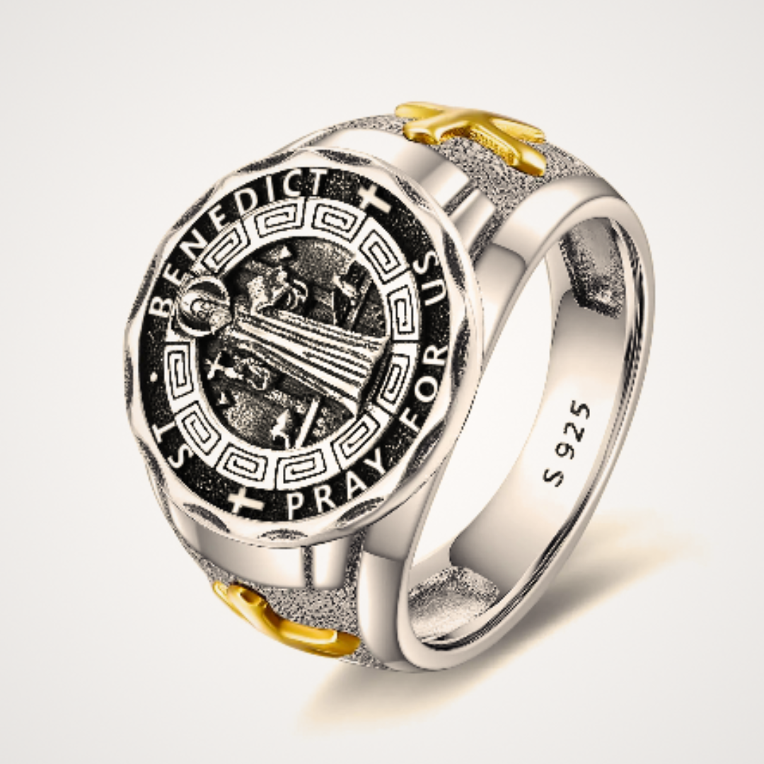 The "Exorcist's Shield" Ring | Sterling Silver St. Benedict Protection Band