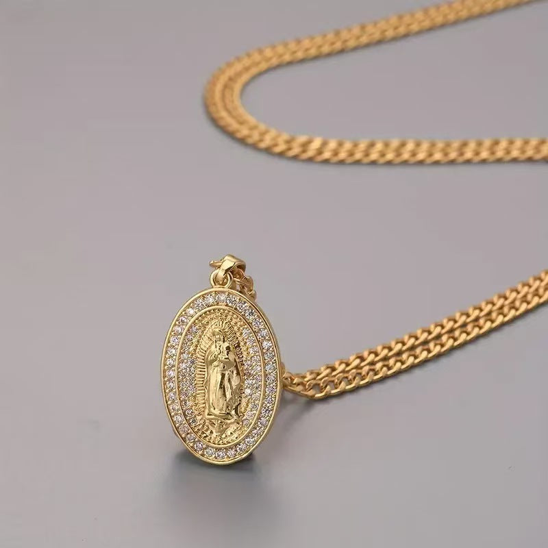 The "Vintage Marian" Zircon Pendant Necklace | Our Lady of Grace
