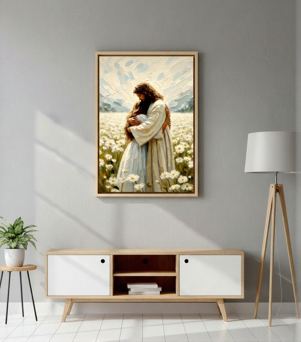 "The Divine Embrace" by Greg Olsen | A Timeless Canvas of Christ's Comfort (12x16)