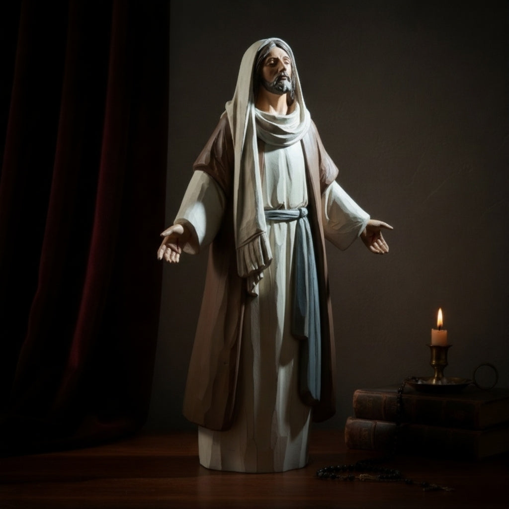 The "Eternal Embrace" Statue | Hand-Painted Devotional for the Domestic Sanctuary (9.5")