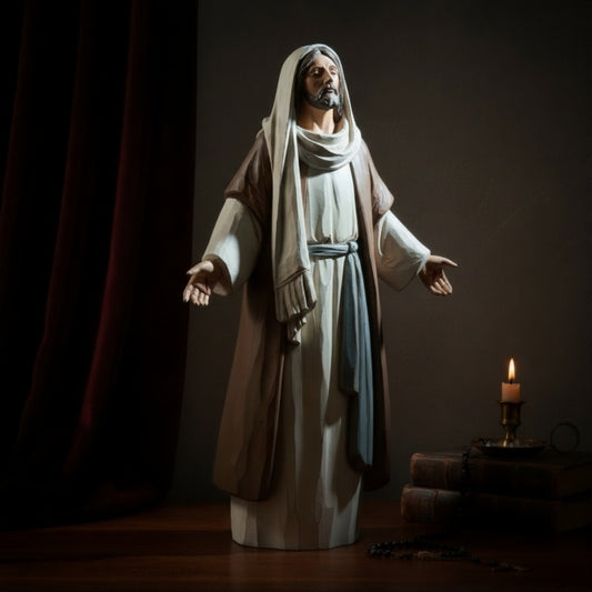 The "Eternal Embrace" Statue | Hand-Painted Devotional for the Domestic Sanctuary (9.5")