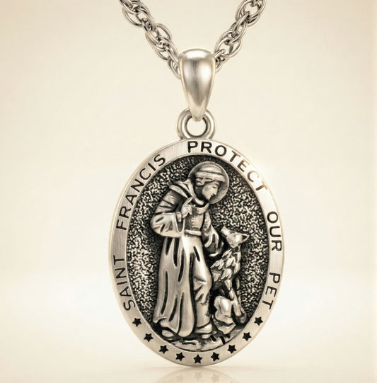 The St. Francis of Assisi Pendant | Sterling Silver Medal of Peace & Simplicity